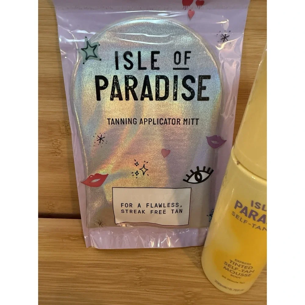 Isle of Paradise Self-Tanning Tinted Body Mousse With Application Glove-NEW
